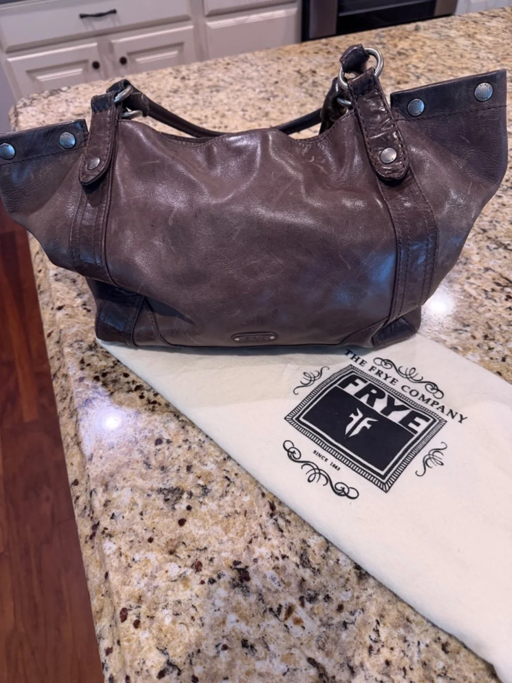 Frye Distressed Leather Hobo Shoulder Bag – Brown w/ Dust Bag